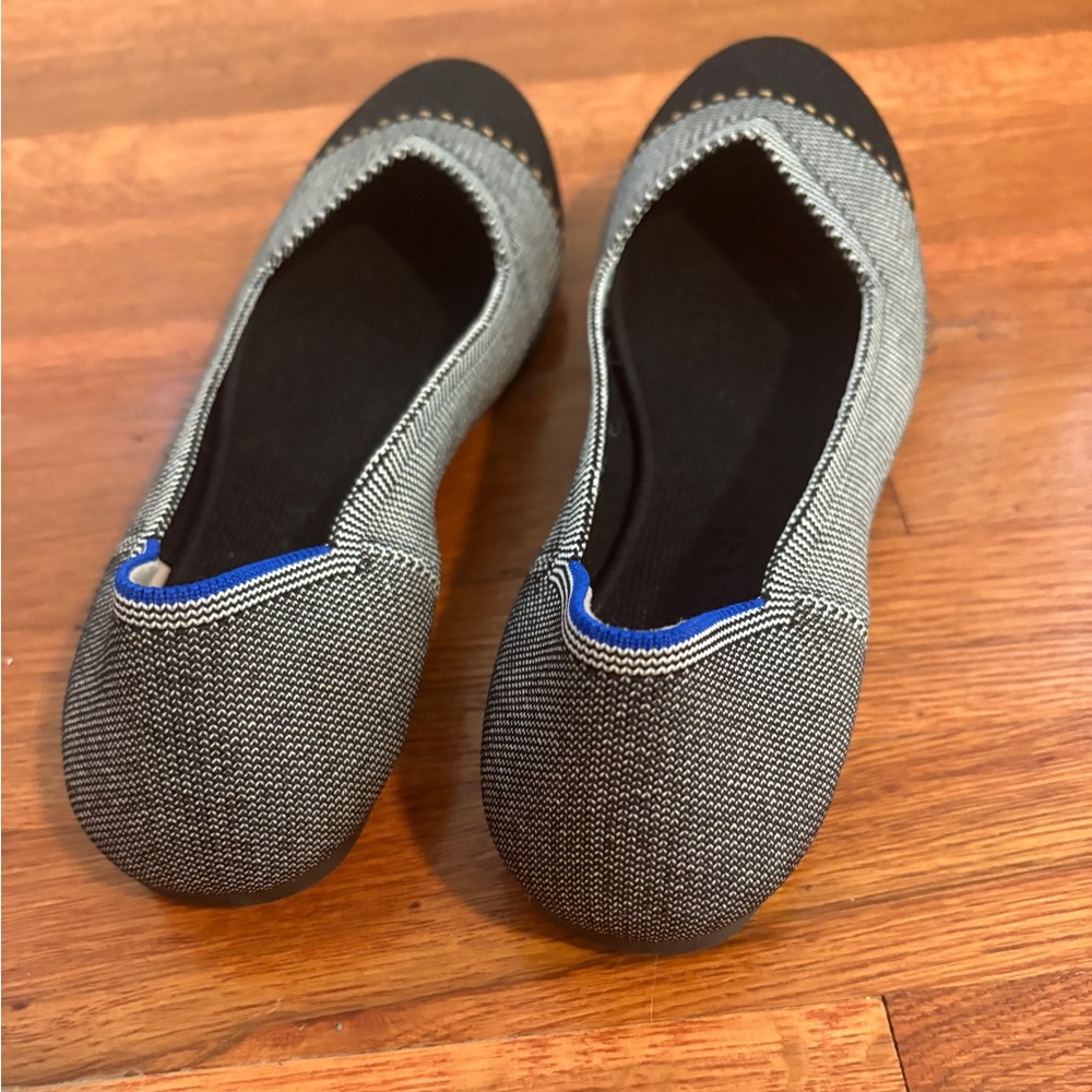 Rothy's The Flat Grey Mist Captoe Knit Flats Sz 10 - Picture 5 of 6